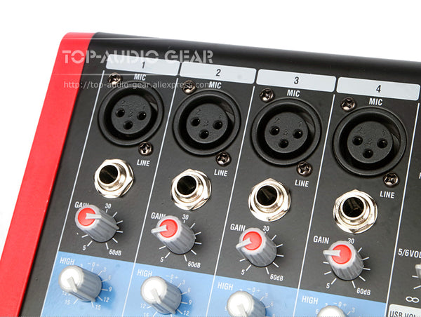 Professional 6 Channel Audio Mixer