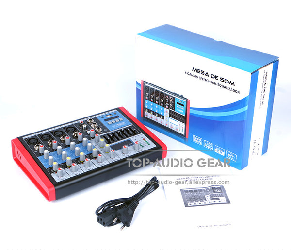 Professional 6 Channel Audio Mixer