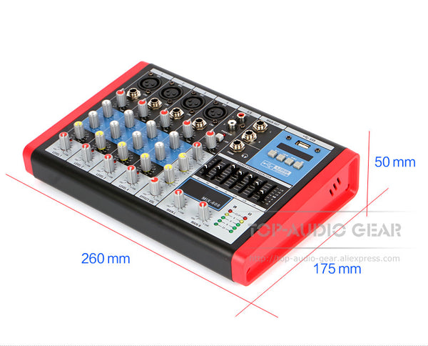Professional 6 Channel Audio Mixer