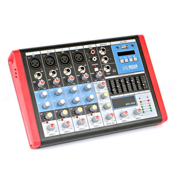 Professional 6 Channel Audio Mixer